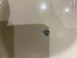 a close up of a toilet bowl with the lid down