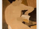 an image of a painting of a woman reading a book