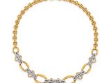 un collier à maillons en or jaune et or blanc, serti de diamants