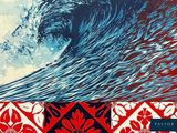 the cover of a book with a picture of a wave on it