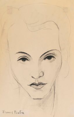 l'image d'un dessin du visage d'une femme sur un morceau de papier