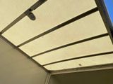 a light that is on on the side of a building