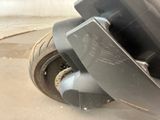 a close up of a tire on the ground