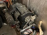a car engine that is sitting in a garage