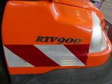 a close up of a motorcycle with a red and white stripe on it