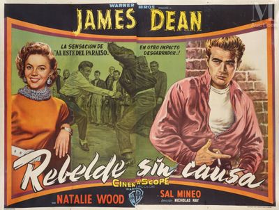 an old movie poster of a man and a woman standing next to each other