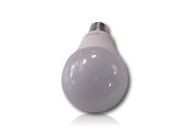 a light bulb that is on a white surface