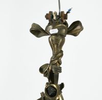 248 Lustre de forme boule de gui en bronze doré et patine ve… (photo 4)