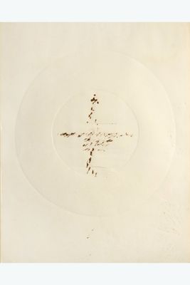 un dessin représentant un oiseau en plein vol, sur une assiette blanche