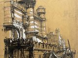 an image of a drawing of a castle on a piece of paper