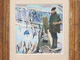 une image représentant un tableau où l'on voit un homme debout dans la neige