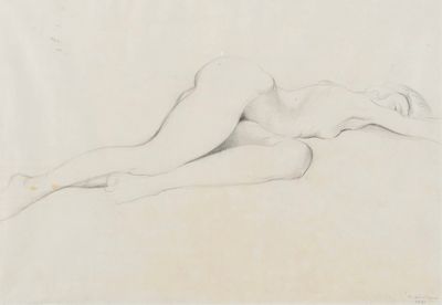 Claude GENISSON (1927-2023) Femme nue alanguie, 1981