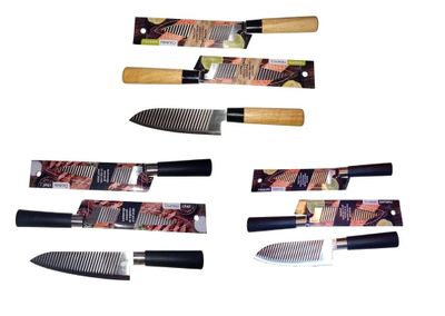 Lot de 9 couteaux japonais SANTOKU. Trois modèles différents (3 exempl - Photo 1