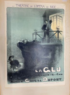 un vieux livre sur lequel figure l'image d'un homme et d'une femme assis dans un bateau