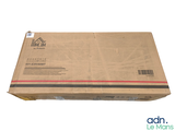 a cardboard box that is open on a white surface