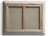 an image of a picture of an old window frame with a window pane