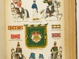 an open book with a picture of military uniforms on it