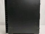 a close up of a black box on a white background