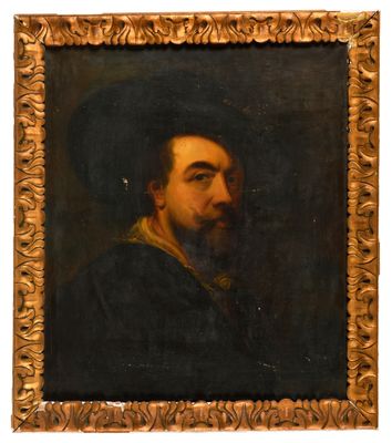 a painting of a man with a beard in a gold frame