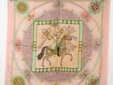 tableau représentant une femme à cheval avec un homme à cheval