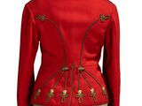 a close up of a red jacket on a mannequin mannequin