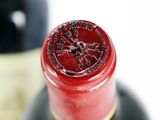 a close up of a bottle of wine with a cork stopper