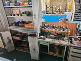 a workbench with a lot of tools on it