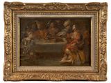 an image of a painting of a group of people sitting around a table