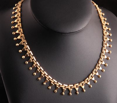 Collier draperie en or jaune 18 carats - Photo 1