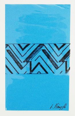 an image of a blue and black drawing of a chevroned pattern