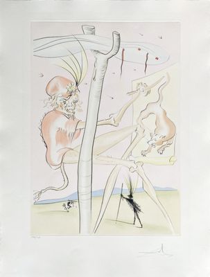 Salvador Dalí - Le Singe et le Léopard, 1974