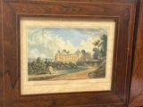 une image représentant un tableau représentant un château, dans un cadre en bois