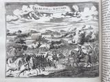 an old book with a picture of a battle in it