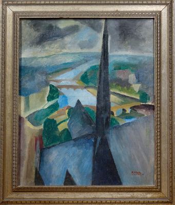 A. VITELLO Composition cubisante aux ponts