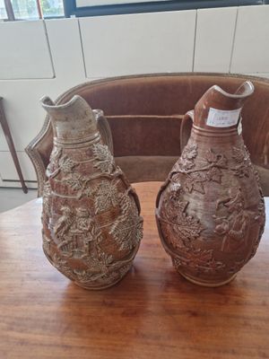 Charles GREBER PAIRE DE VASES en terre cuite émaillé à décor…