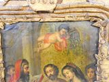 une peinture représentant un groupe de personnes dans une pièce