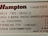 the label on the back of a machine reads hampton master model tbs - 2088 / stereo 3 band radio energisteur ac 220