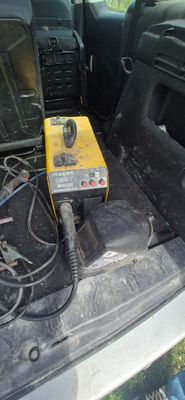 a car that has a power supply in the back of it