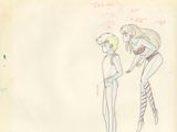 dessin représentant deux personnes debout l'une à côté de l'autre sur une feuille de papier