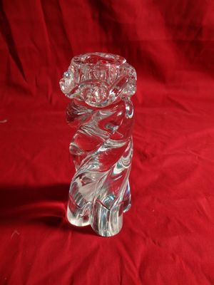 Baccarat : Bougeoir en cristal des années 50, hauteur 17cm
