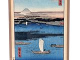 a picture of a painting of a boat in the water