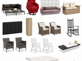 de nombreux types de mobilier d'extérieur sur ce fond blanc
