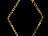 a gold plated necklace with a square shaped chain