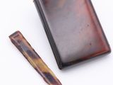 tortoise shell cigarette case and lighter holder