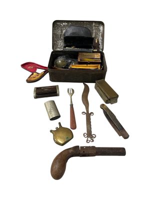 many different tools in a case on a white background