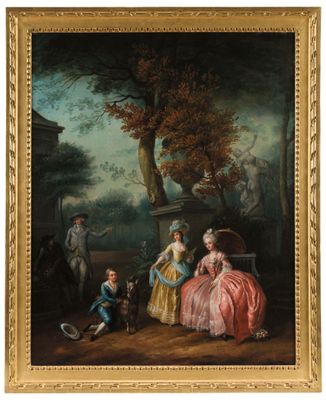 an image of a painting of a group of people in a park