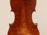an old violin with a wooden back and a long neck