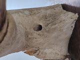 a close up of a piece of wood with a hole in it