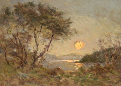 ECOLE FRANCAISE DU XIXEME SIECLE Clair de lune sur l’étang