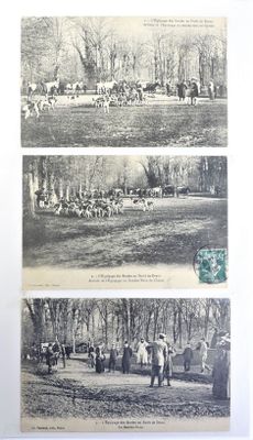 deux vieilles photos en noir et blanc représentant des personnes et des animaux dans un champ